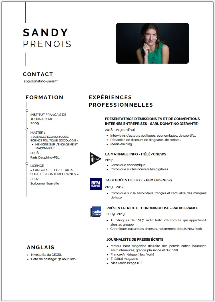 CV Sandy Prenois
